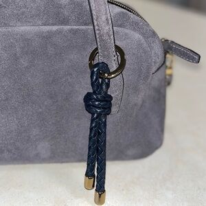 Madewell navy braided leather bag charm